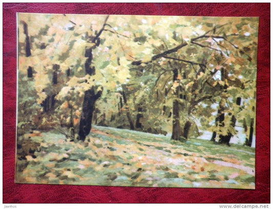 Painting by N. E. Timkov - Fall in Trigorskoye - russian art - unused - JH Postcards