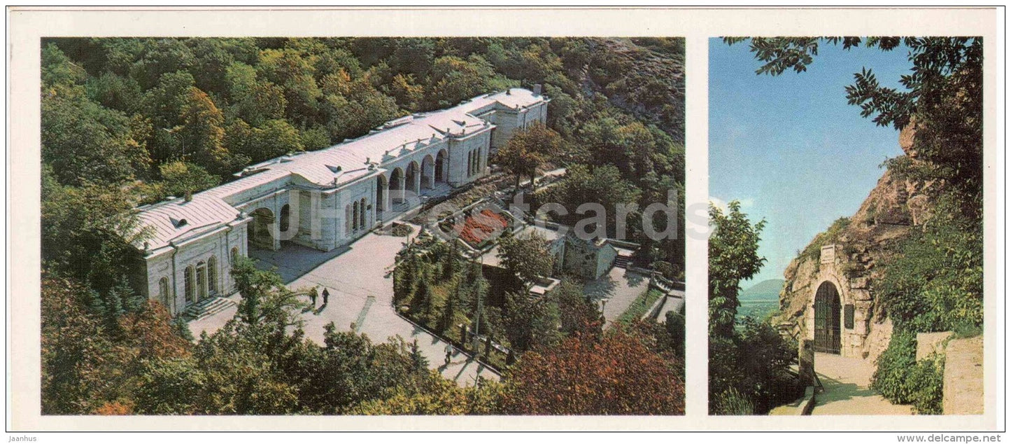 Lermontov grotto - Gallery building - poet Lermontov Places of Caucasian Mineral Waters - 1978 - Russia USSR - unused - JH Postcards