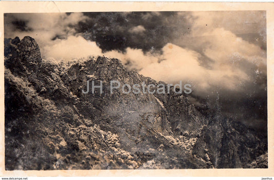Maninske Skaly - mountain - 1935 - old postcard - Czech Republic - used - JH Postcards