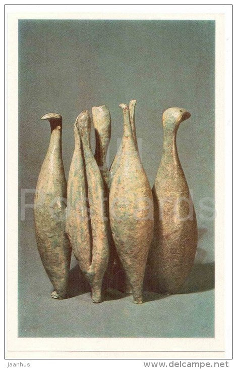 L. Kormashova - Decorative Composition , Birds , 1970 - ceramics - Tapestries and Ceramics in Soviet Estonia - unused - JH Postcards