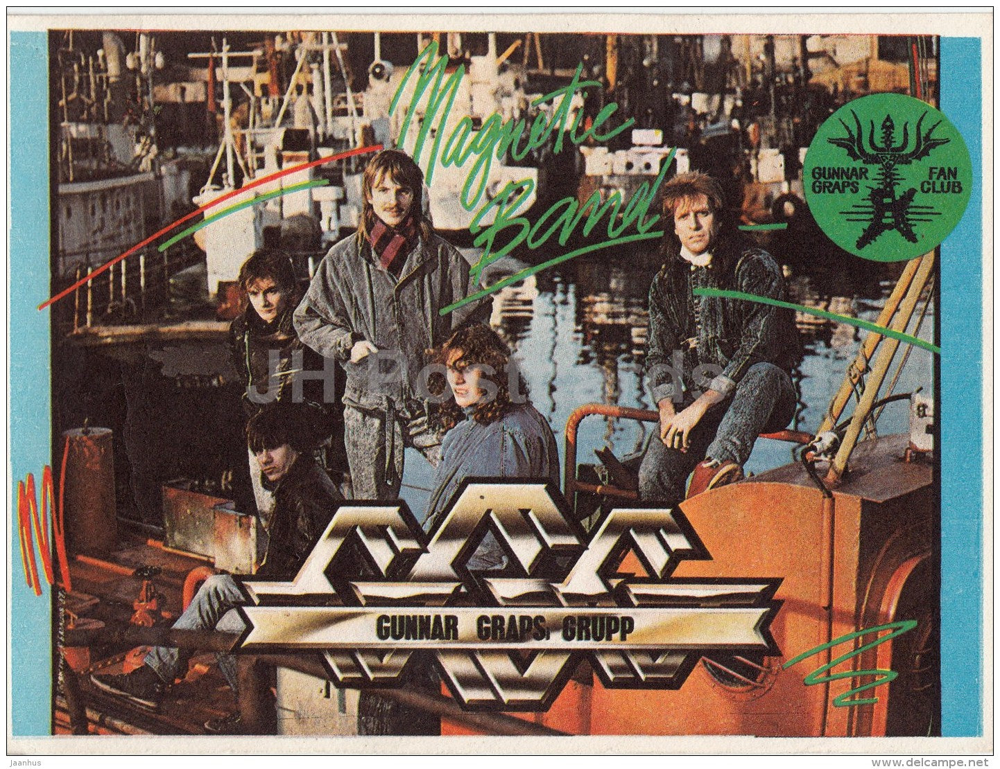 GGG - Gunnar Graps Grupp fan club card - band - music - Estonia - unused - JH Postcards