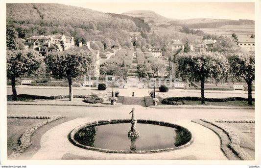 Bad Bruckenau - Blick vom Furstenhof auf Kuranlagen und Dreistelz - old postcard - 1951 - Germany - used - JH Postcards