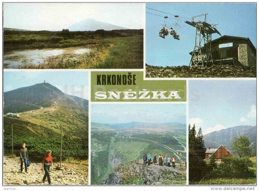 Krkonose - Snezka mountain - cable car - peat bog Upa - Czechoslovakia - Czech - used 1971 - JH Postcards