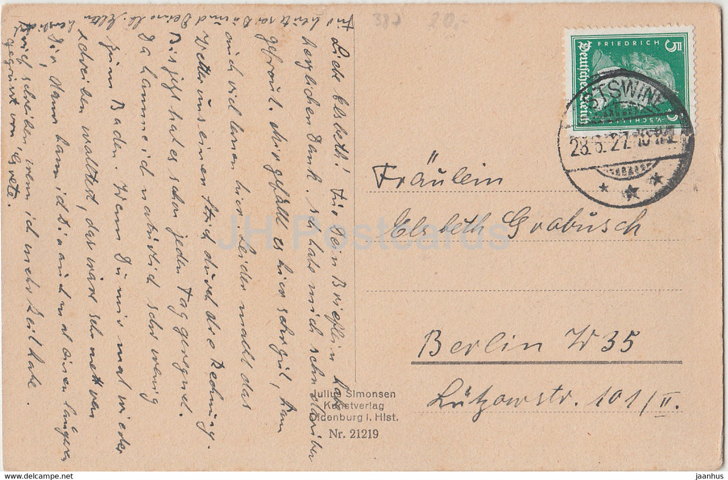 See und Soolbad Swinemunde - Strandpromenade - 21219 - old postcard - 1927 - Poland - used