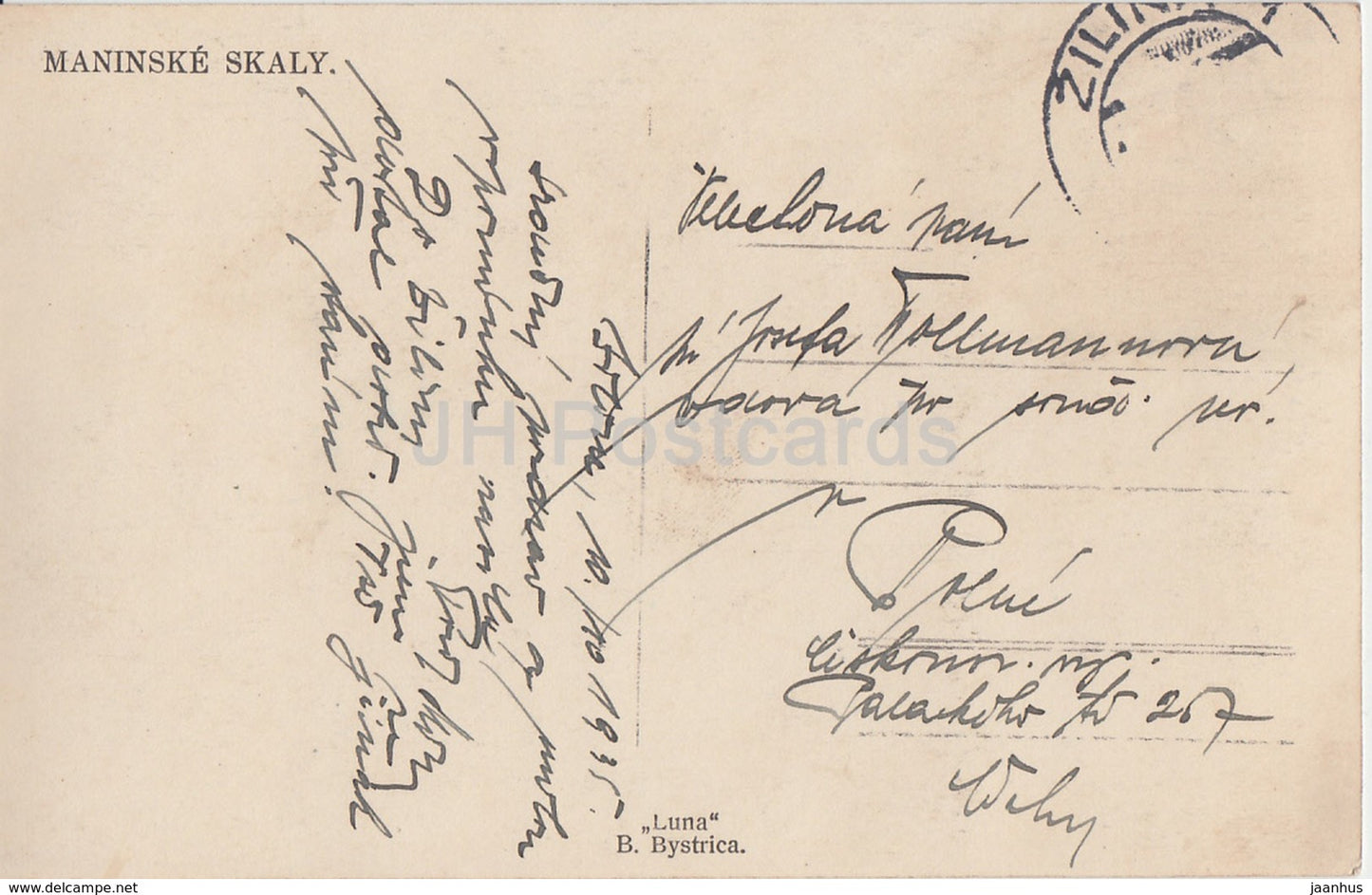 Maninske Skaly - mountain - 1935 - old postcard - Czech Republic - used