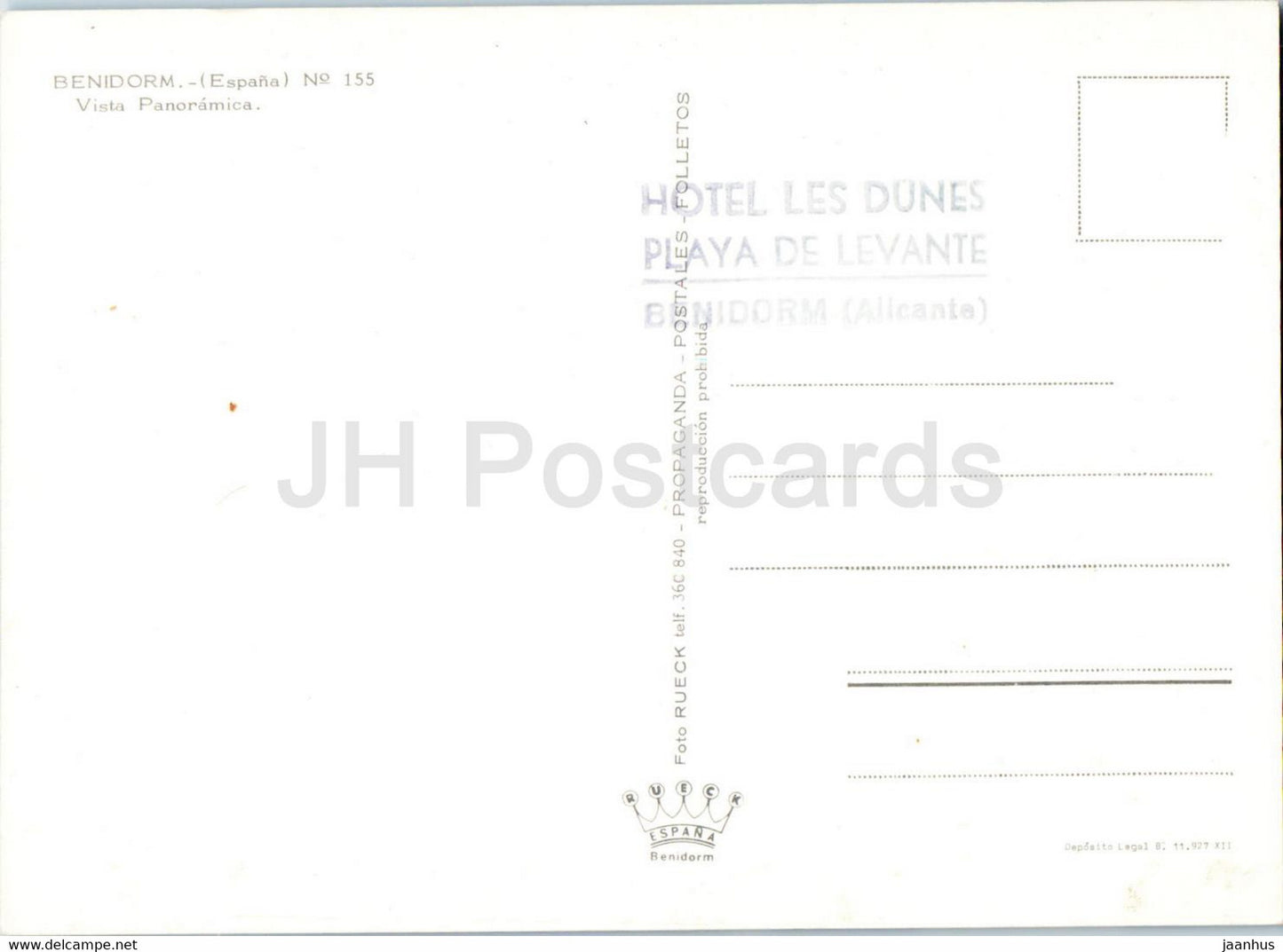 Benidorm - Vista Panoramica - 155 - Espagne - inutilisé