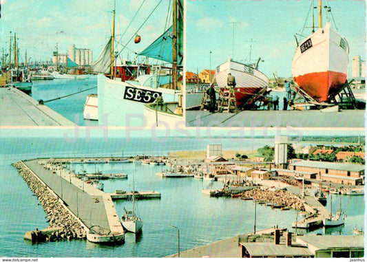 Bornholm - Nexo - Havn - harbour - port - multiview - boat - ship - 149 - Denmark - used - JH Postcards