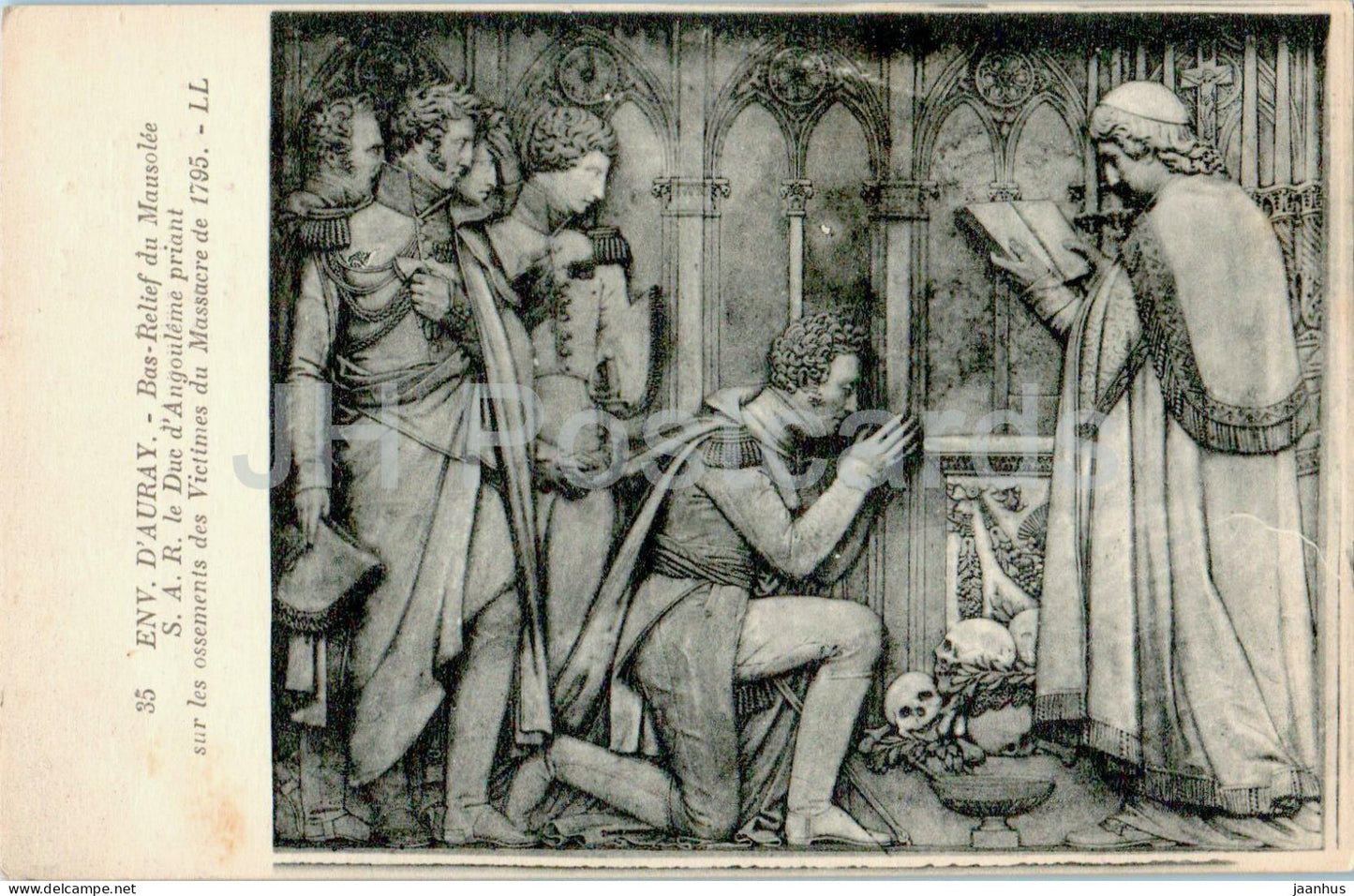 Env D'Auray - Bas Relief du Mausolee S A R le Duc d'Angouleme - 35 - old postcard - France - unused - JH Postcards