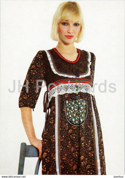 dress - 3 - Women Fashion - woman - 1988 - Russia USSR - unused - JH Postcards