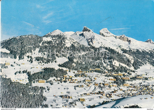 Leysin - La Berneuse et les Tours d'Ai - 1970 - Switzerland - used - JH Postcards