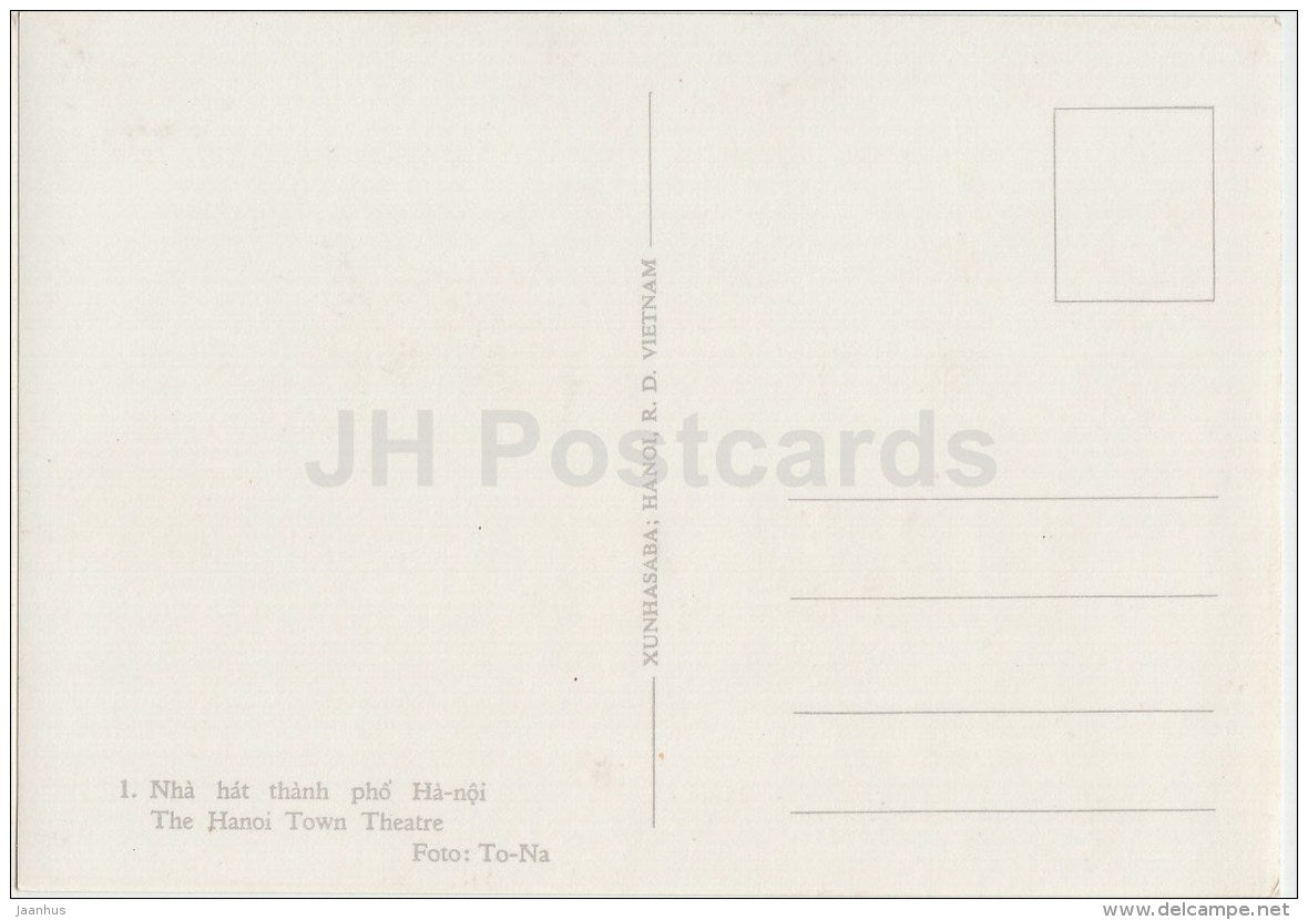 Hanoi Town Theatre - Hanoi - old postcard - Vietnam - unused - JH Postcards