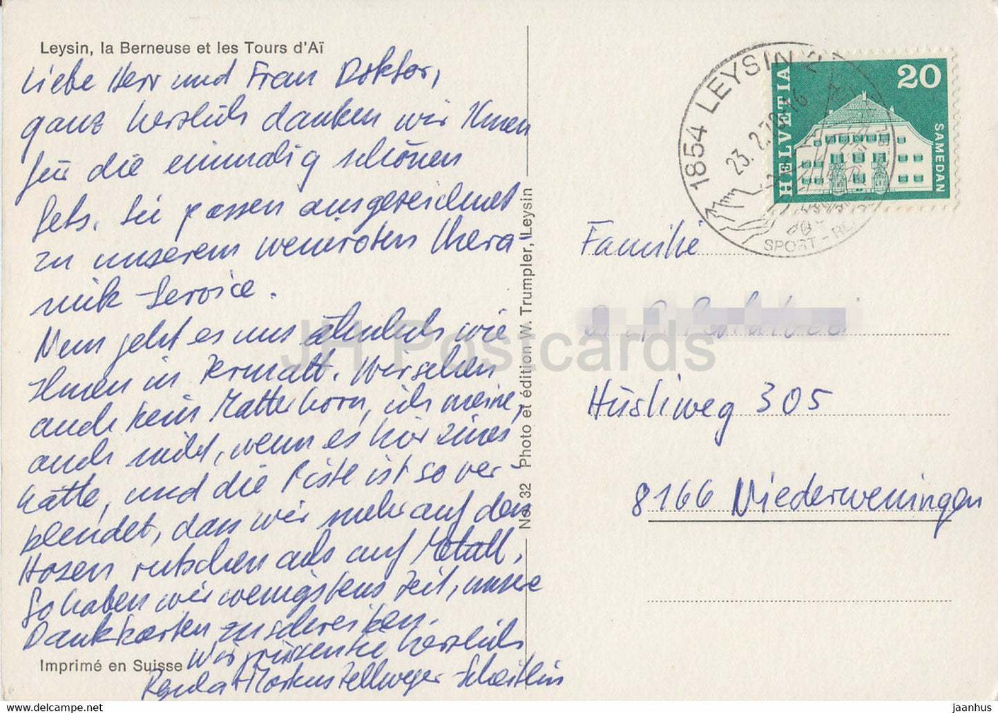 Leysin - La Berneuse et les Tours d'Ai - 1970 - Suisse - occasion