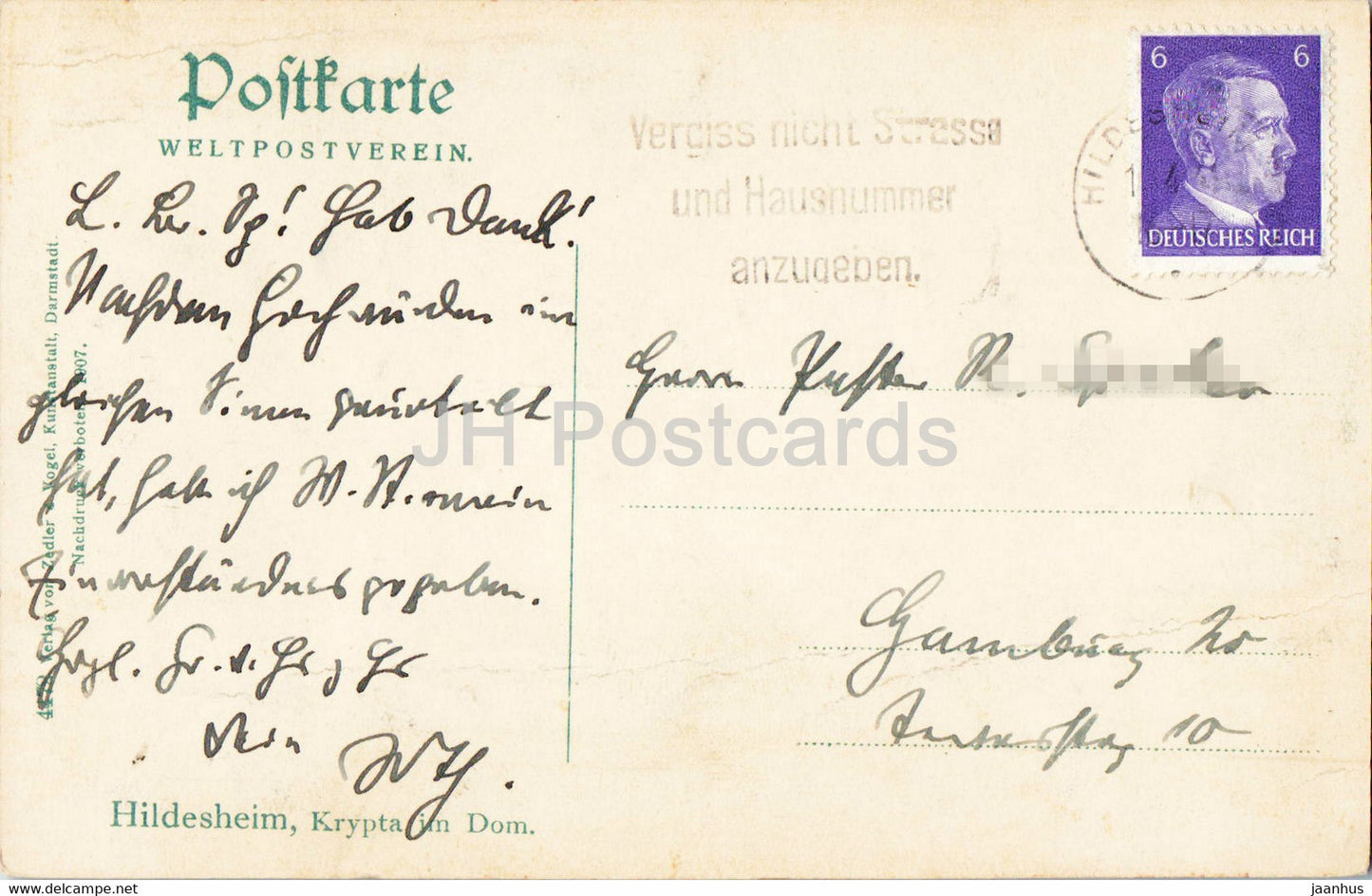 Hildesheim - Krypta im Dom - Dom - alte Ansichtskarte - Deutschland - gebraucht