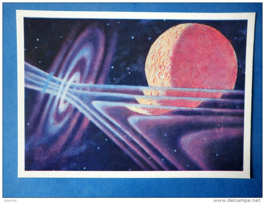 illustration by A. Sokolov - Launching of Super Spaceship - space - Russia USSR - 1973 - unused - JH Postcards