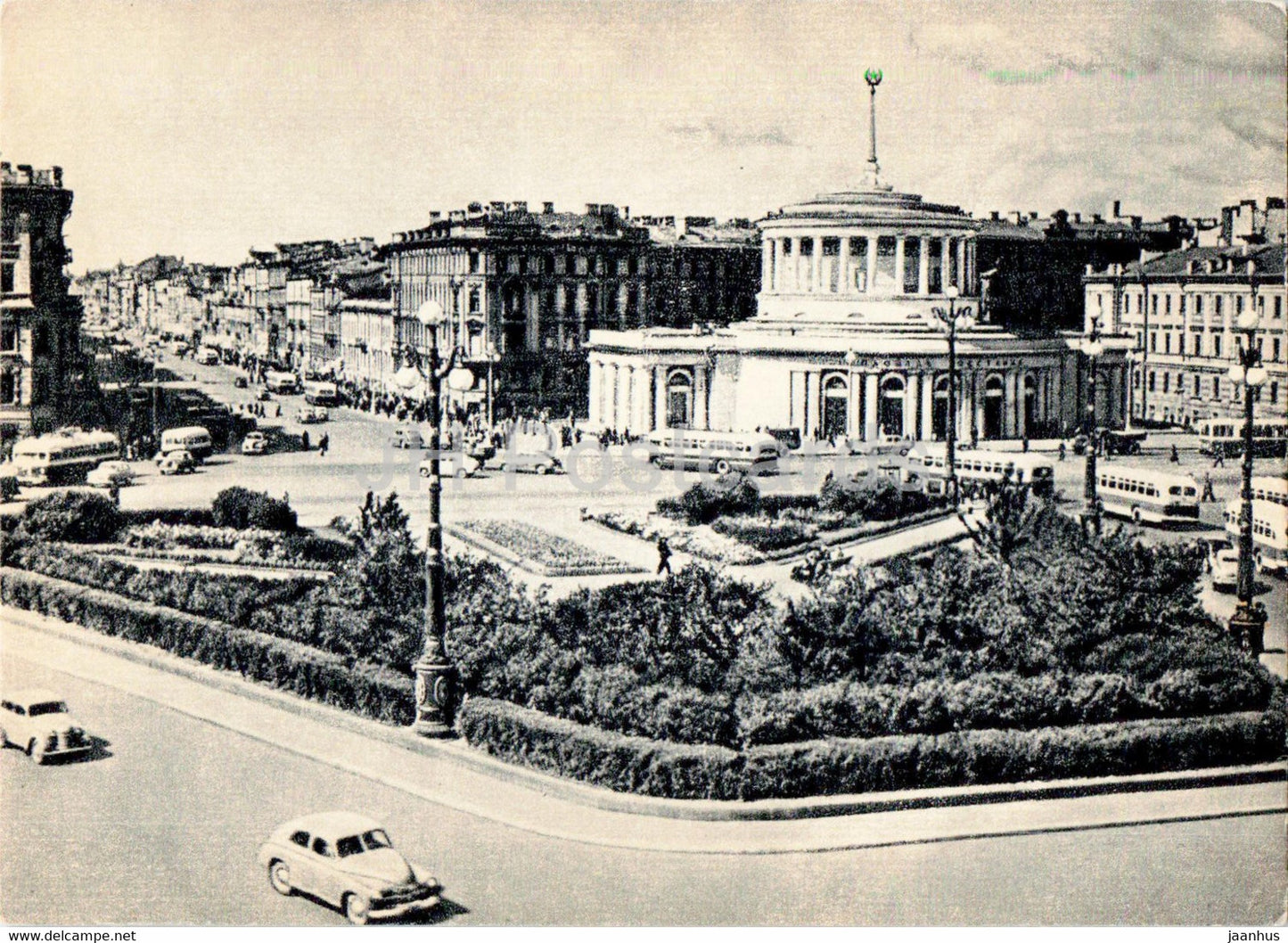 Leningrad - St Petersburg - Uprising square - Lenin Metro Station - old postcard - 1957 - Russia USSR - unused - JH Postcards