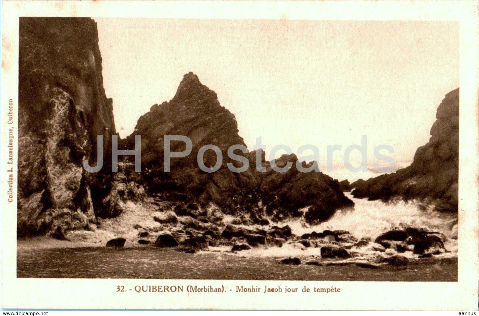 Quiberon - Monhir Jacob jour de tempete - stormy day - 32 - old postcard - France - unused - JH Postcards
