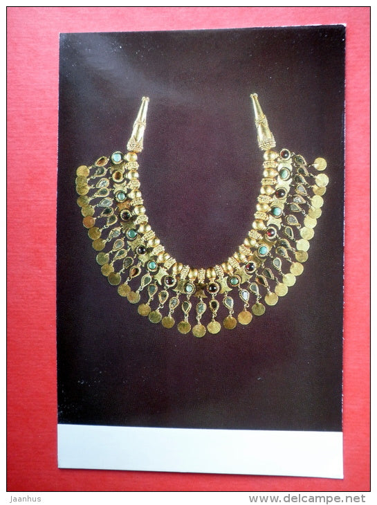 Necklace - National Museum of Afghanistan - archaeology - Bactrian Gold - 1984 - USSR Russia - unused - JH Postcards