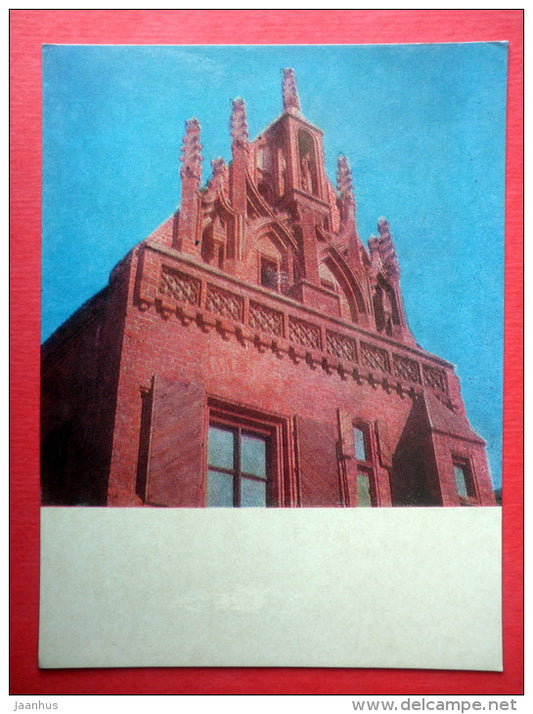 Gothic architecture of Perkunas House  - Kaunas - 1974 - Lithuania USSR - unused - JH Postcards