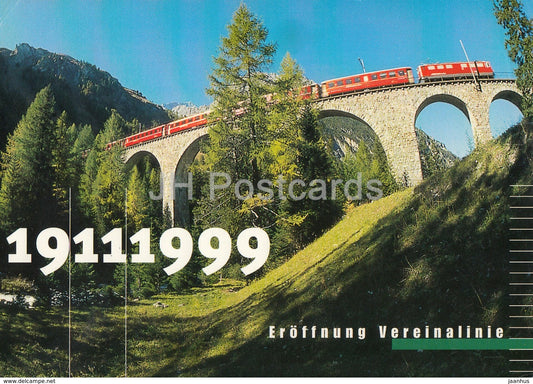 Eroffnung Vereinalinie - Inauguration of the Vereina Line - train - railway - 1999 - Switzerland - used - JH Postcards