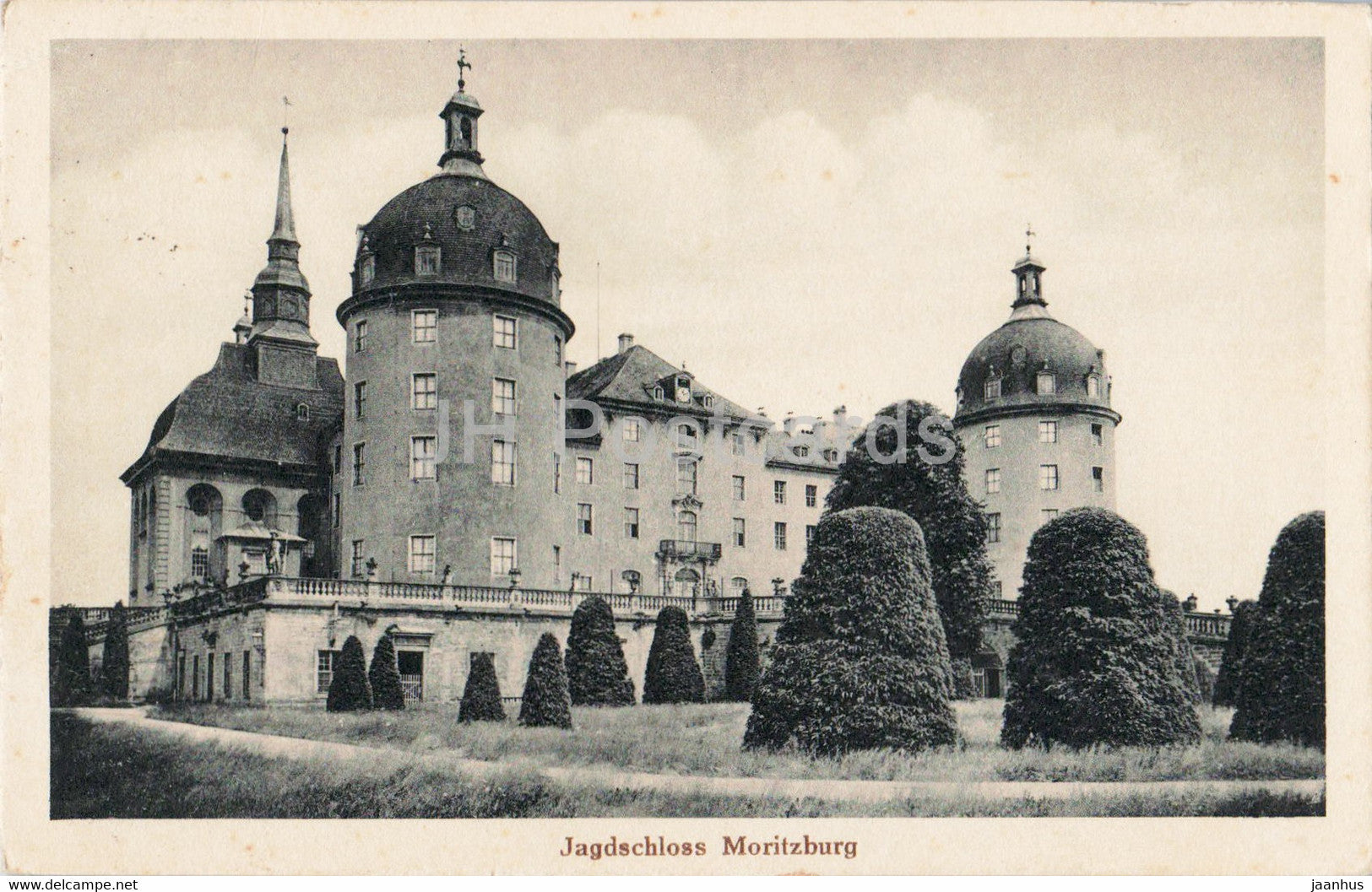 Jagdschloss Moritzburg - castle - 340 - old postcard - 1921 - Germany - used - JH Postcards