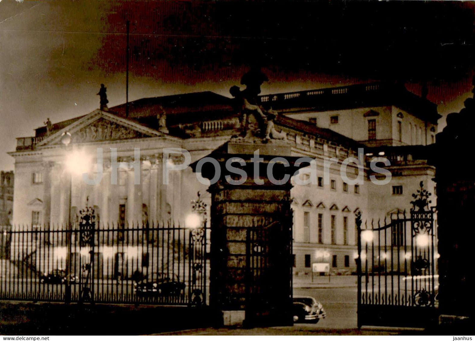 Berlin - Deutsche Staatsoper am Abend - theatre - 0205 - old postcard - Germany - unused - JH Postcards