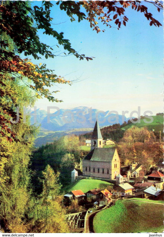 Durrnberg b Hallein - Pfarrkirche - church - old postcard - 1968 - Austria - used - JH Postcards
