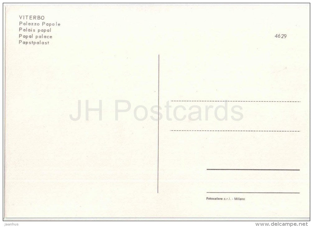 Palazzo Papale - Papal Palace - Viterbo - Lazio - 4629 - Italia - Italy - unused - JH Postcards