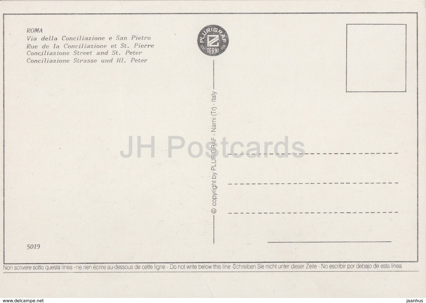 Rome - Roma - Vatican - Conciliazione street and St Peter - 5019 - Italy - unused