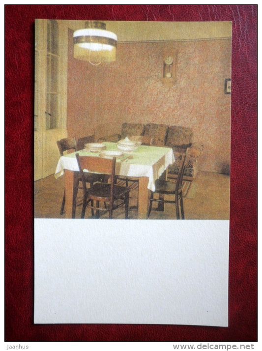 writer E. Vilde Memorial Museum , Dining-Room - Places Connected to writer Eduard Vilde - 1975 - Estonia USSR - unused - JH Postcards