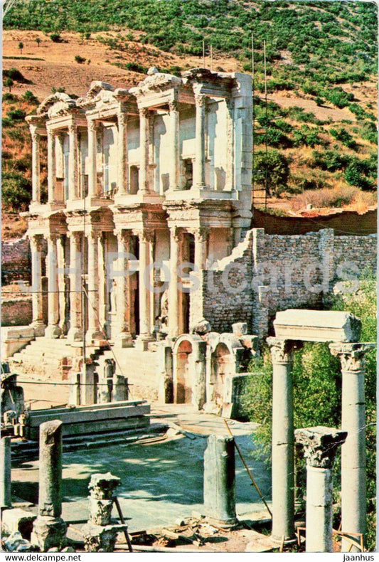Izmir - Ephesus the library of Celcus - ancient world - Keskin - 443 - 1985 - Turkey - used - JH Postcards