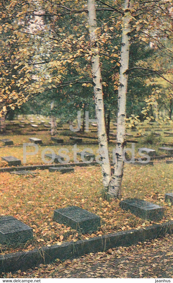 Leningrad - St Petersburg - Piskaryovskoye Memorial Cemetery - Soldiers Graves - 1981 - Russia USSR - unused - JH Postcards