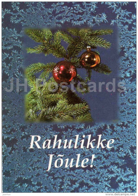 Christmas greeting card - fir tree - decorations - Estonia - unused - JH Postcards