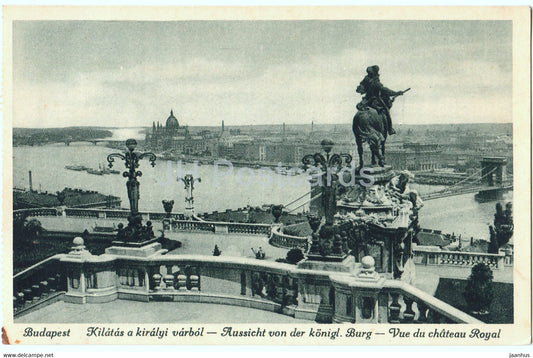 Budapest - Kilatas a kiralyi varbol - Aussicht von der konigl Burg - old postcard - Hungary - unused - JH Postcards