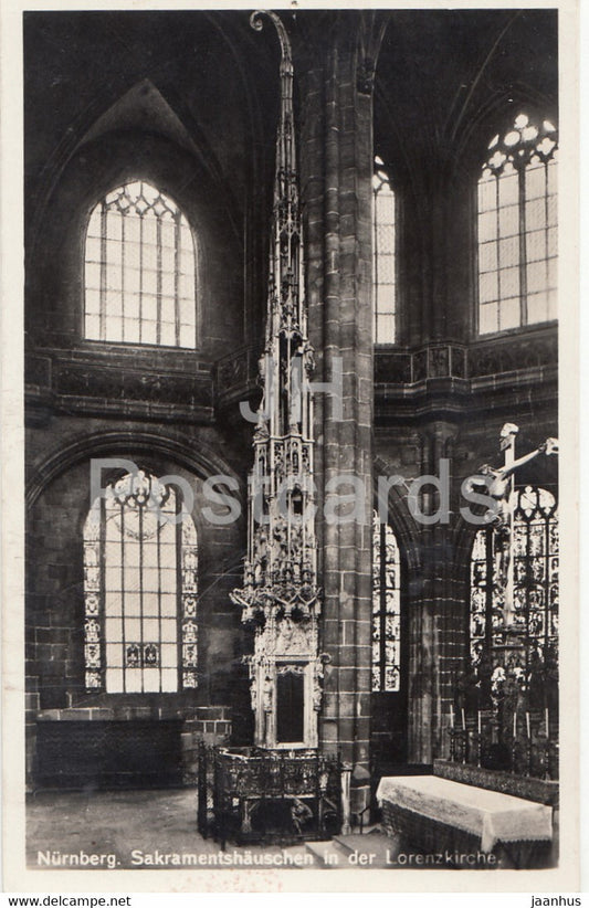 Nurnberg - Sakramentshauschen in der Lorenzkirche - church - old postcard - Germany - unused - JH Postcards