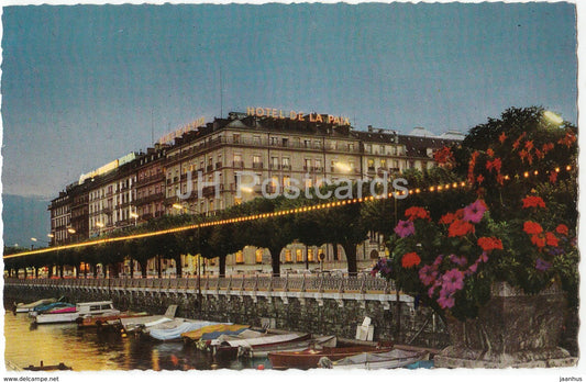 Geneva - Geneve - Quai du Mt. Blanc et hotel de la Paix - Quay of the Mt. Blanc and hotel - 3211 - Switzerland - unused - JH Postcards