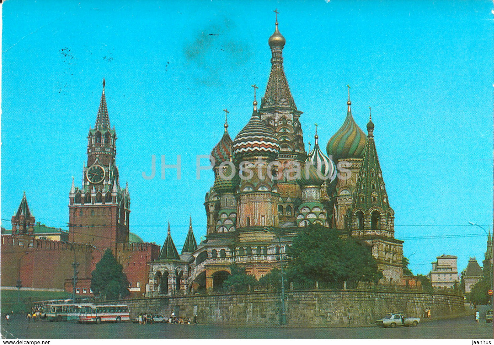 Moscow - Pokrovsky Cathedral - St. Basil's Cathedral - Spasskaya Tower - postal stationery - 1980 - Russia USSR - used - JH Postcards