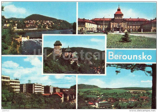 Berounsko - Beroun - castle Karlstejn - Komarov - Czechoslovakia - Czech - used 1975 - JH Postcards