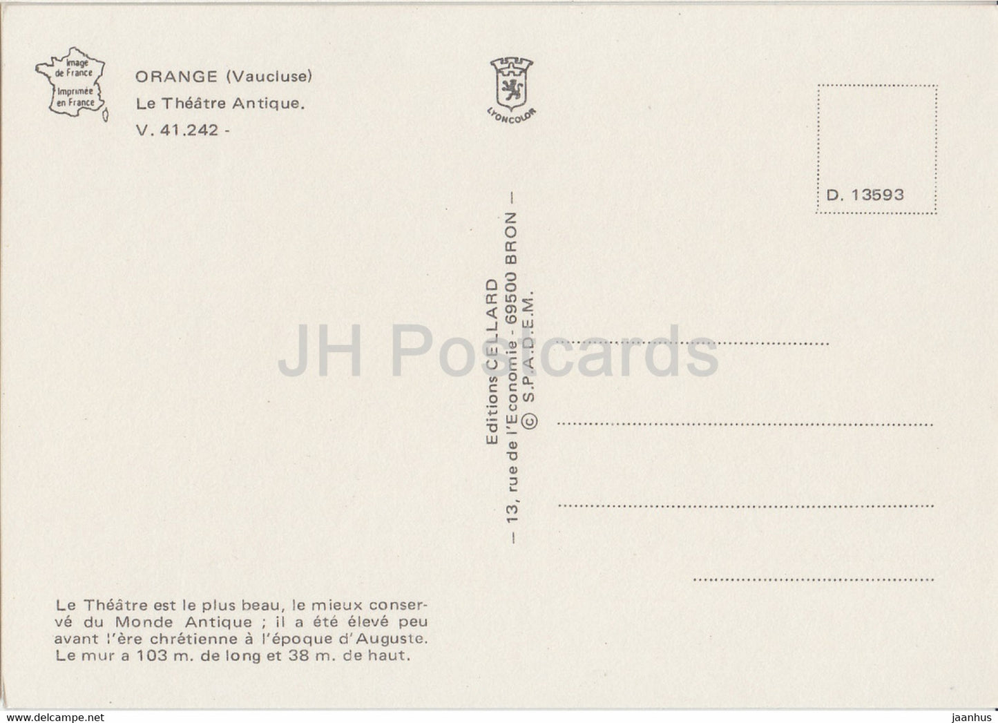 Orange - Le Theatre Antique - Antique World - 41242 - France - inutilisé