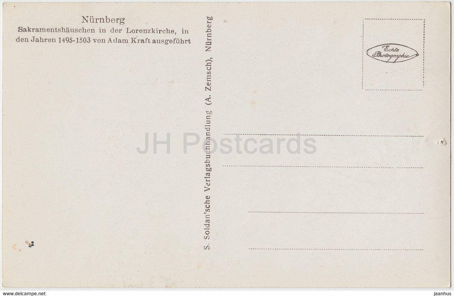 Nurnberg - Sakramentshauschen in der Lorenzkirche - church - old postcard - Germany - unused