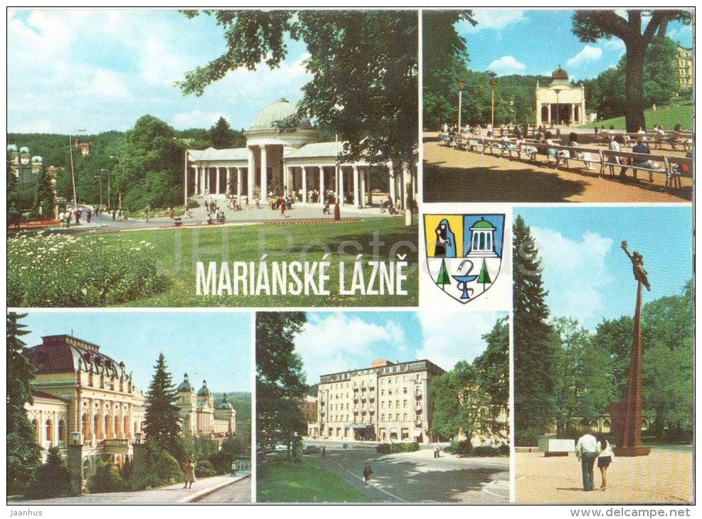 Marianske Lazne - Cheb district - monument - streets - Czechoslovakia - Czech - unused - JH Postcards