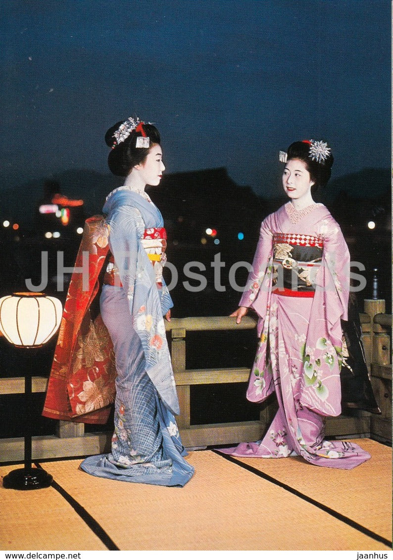 Kyoto - Maiko Girls of Kyoto - folk costumes - Japan - unused - JH Postcards