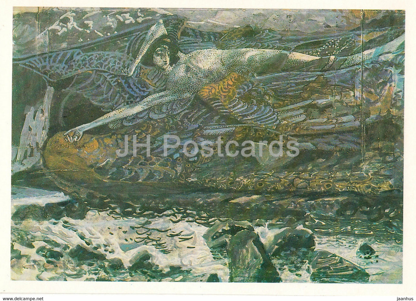 painting by M. Vrubel - Demon defeated - Russian art - 1985 - Russia USSR - unused - JH Postcards