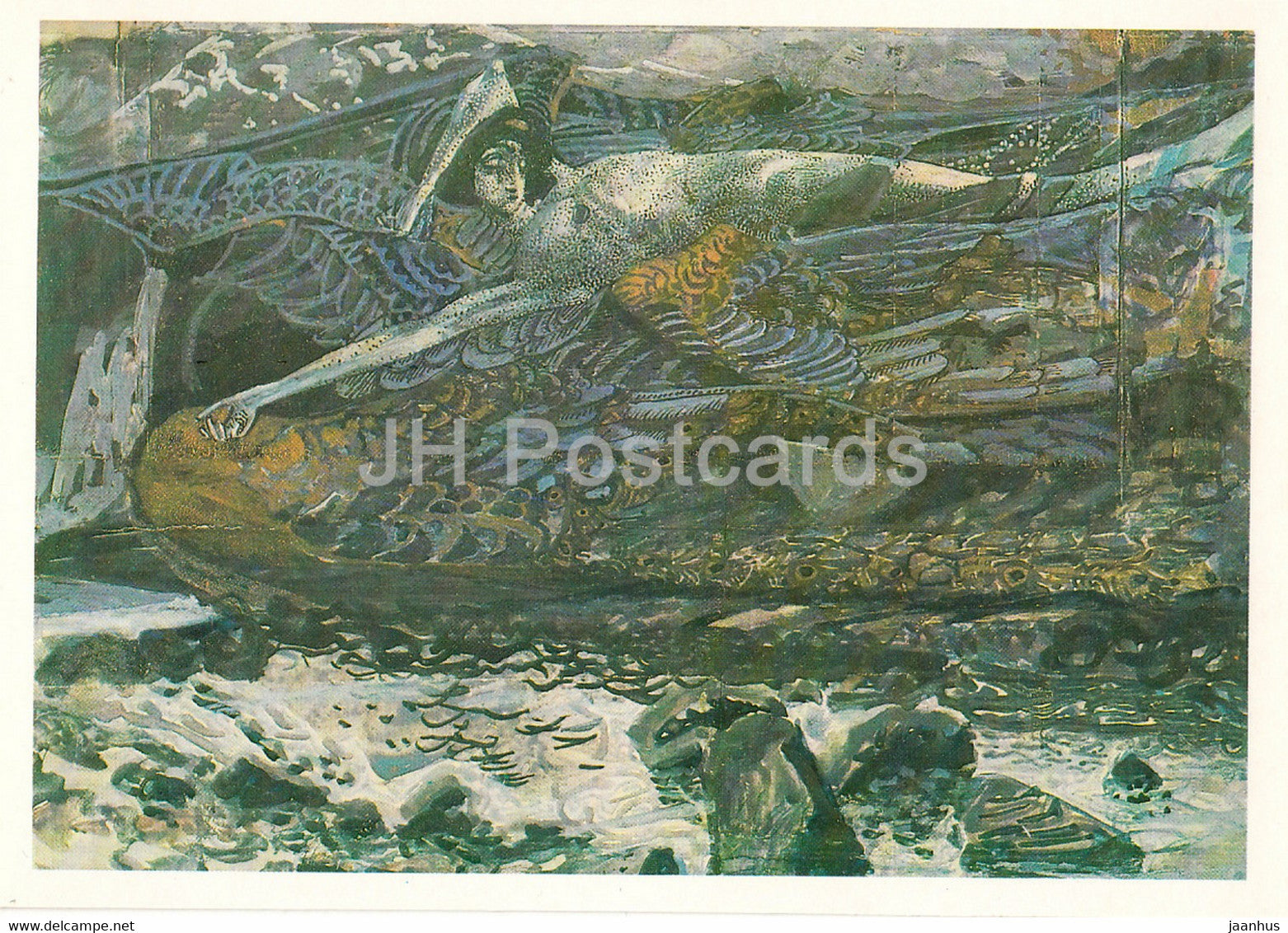 painting by M. Vrubel - Demon defeated - Russian art - 1985 - Russia USSR - unused - JH Postcards