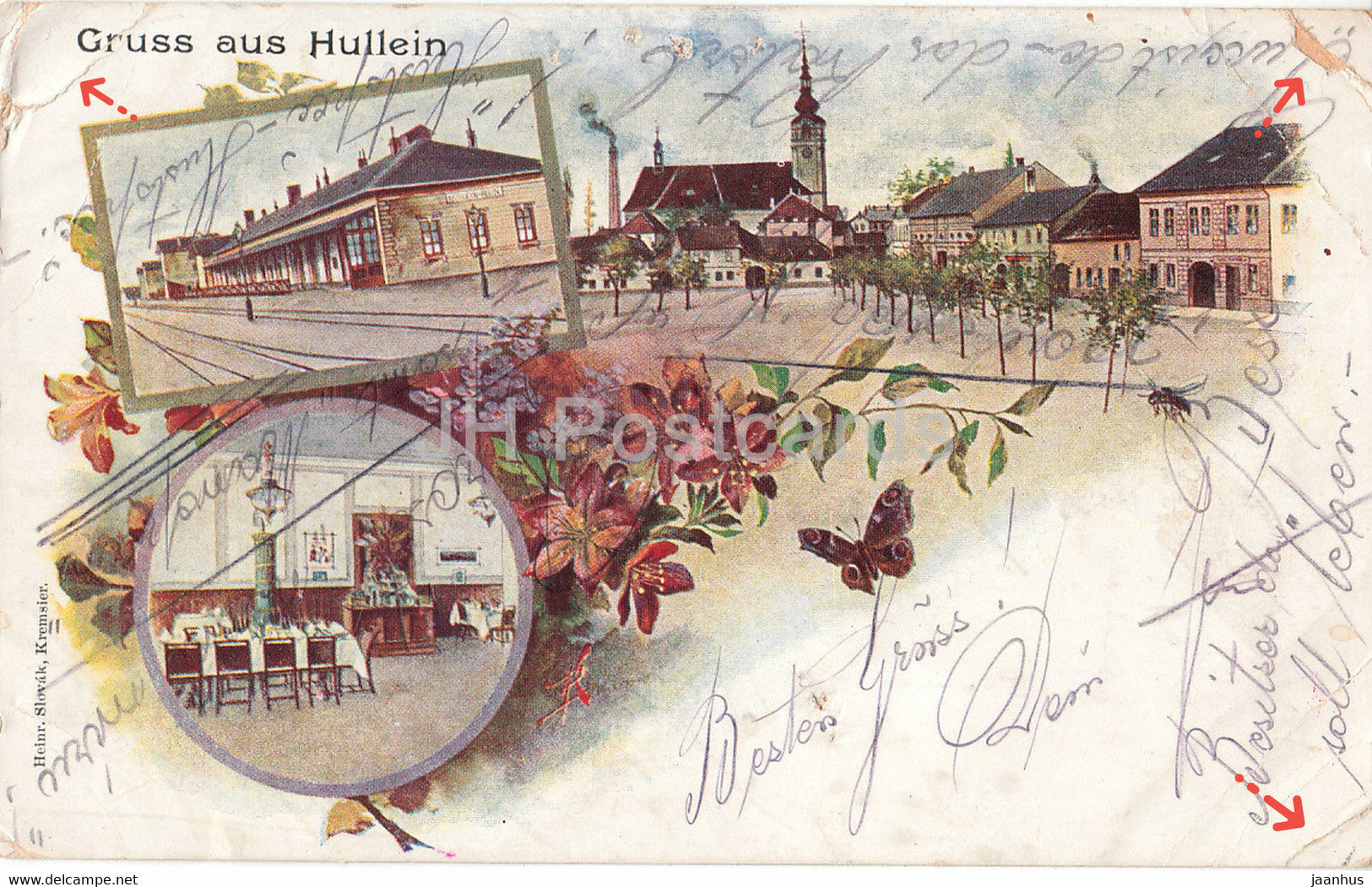 Gruss aus Hullein - Hulin - old postcard - Czech Republic - used - JH Postcards
