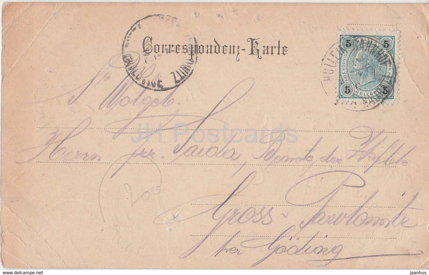 Gruss aus Hullein - Hulin - old postcard - Czech Republic - used