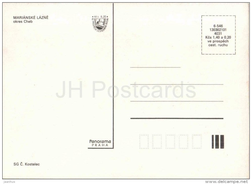 Marianske Lazne - Cheb district - monument - streets - Czechoslovakia - Czech - unused - JH Postcards