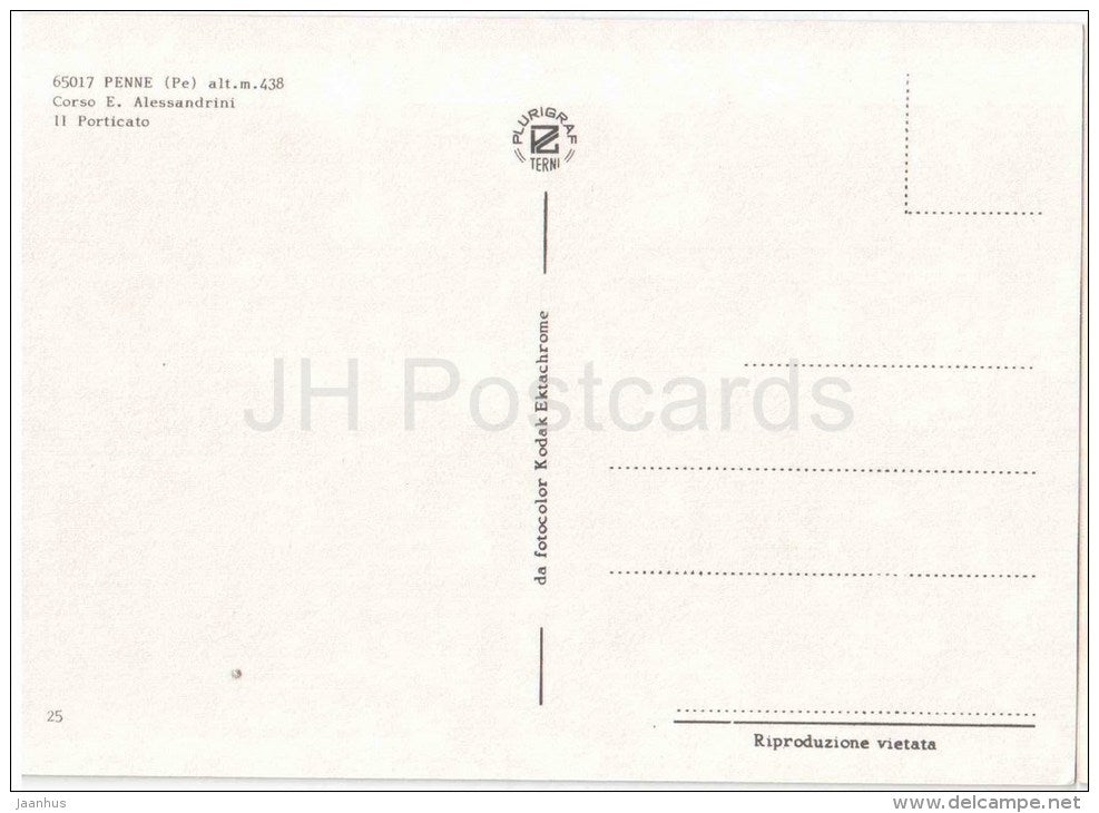 Corso E. Alessandrini , Il Porticato - Penne - Pescara - Abruzzo - 65017 - 25 - Italia - Italy - unused - JH Postcards