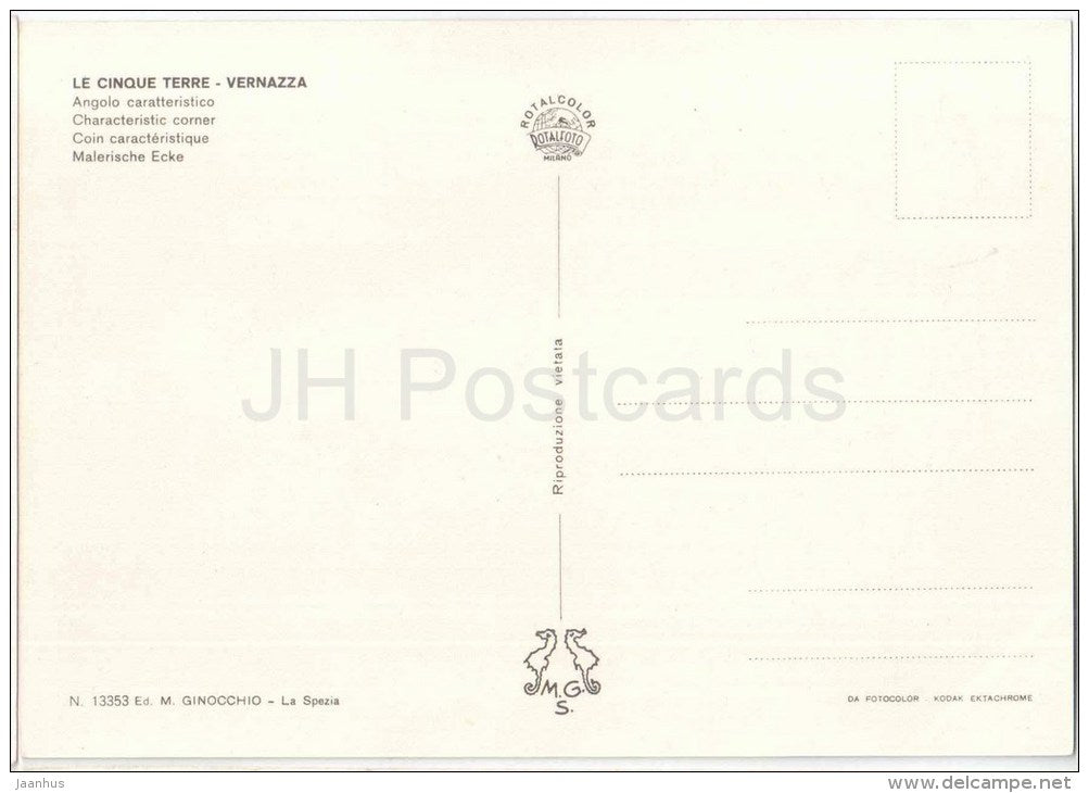 Angolo Caratteristico - Cinque Terre - Vernazza - La Spezia - Liguria - 13353 - Italia - Italy - unused - JH Postcards