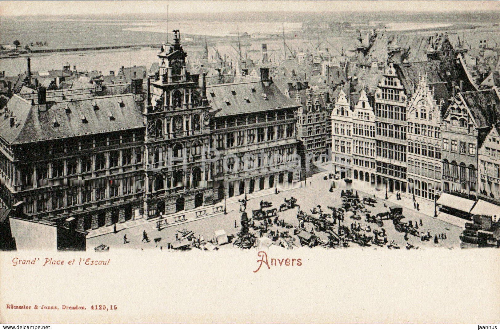 Anvers - Antwerpen - Grand Place et l'Escaut - old postcard - Belgium - unused - JH Postcards