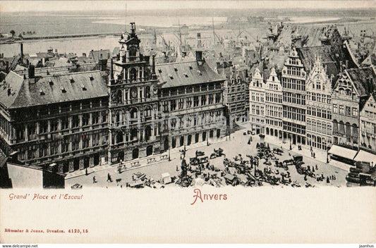 Anvers - Antwerpen - Grand Place et l'Escaut - old postcard - Belgium - unused - JH Postcards